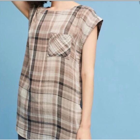 Akemi + Kin Anthropologie Plaid Tunic Top - Picture 2 of 7